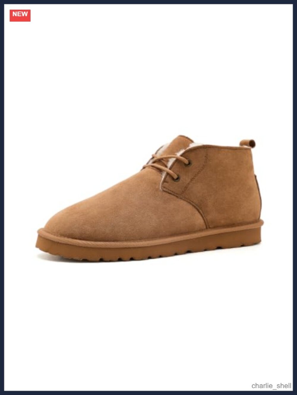 Mens Chukka Boots Faux Suede Faux Fur Lined Lace Up Ankle Boots